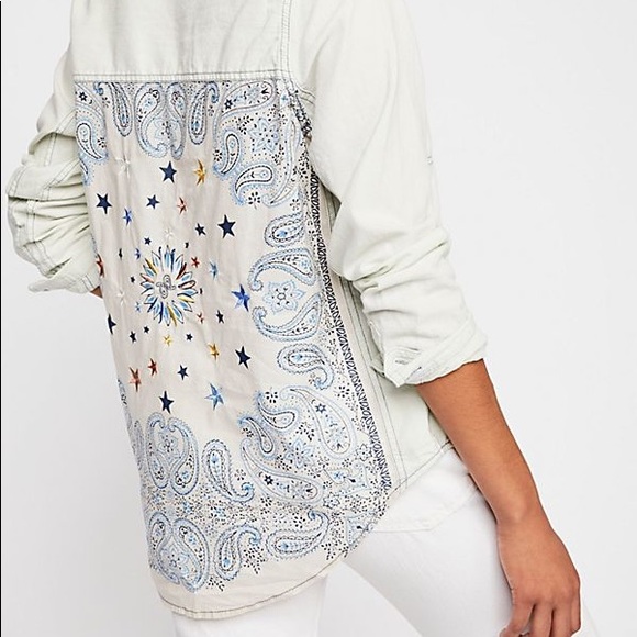 Free People Tops - free people | bandana bandit buttondown top